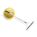 Bunkerhark - Golfhark JOST zwart met egaliseerstrip, 16 tands kort, met IKAPE harksteel 170 x 2,8 cm en ophangdop zwart