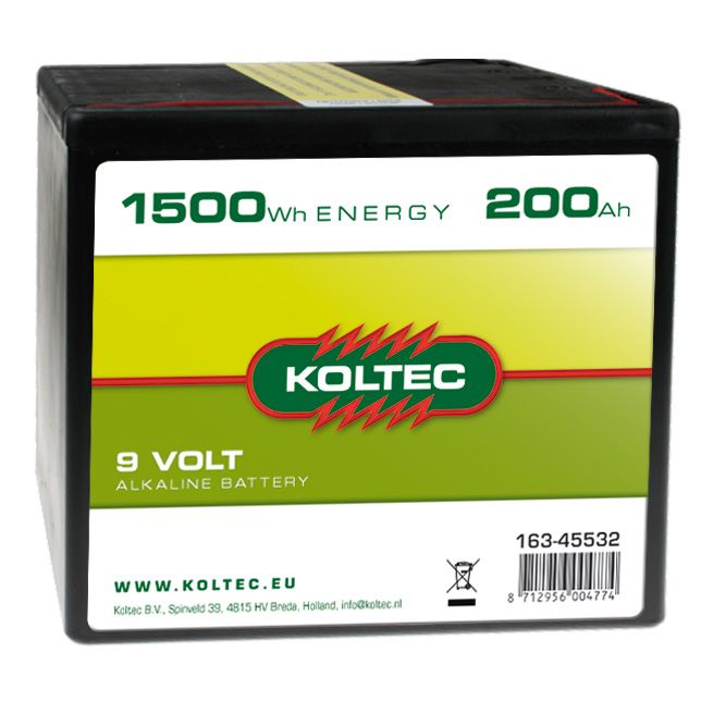 Koltec Alkaline Batterij 9V-200Ah