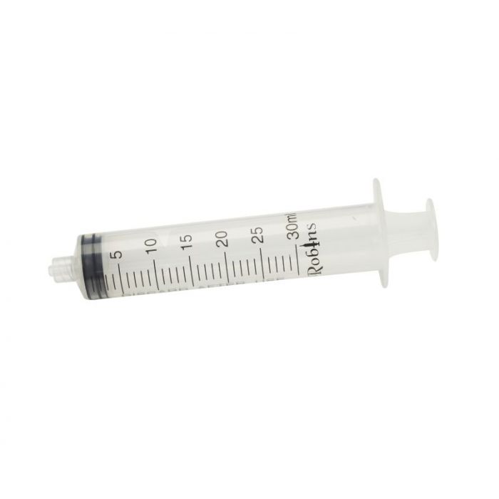 Wegwerpspuit  luer lock 30 ml 3-delig