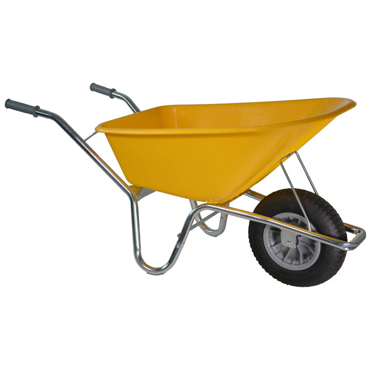 Bouwkruiwagen Basic Geel 100L