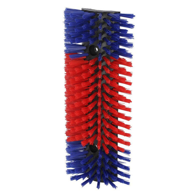 Halfronde koeborstel / veeborstel, blauw/rood