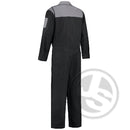 Werkoverall 100% katoen knopen zwart/grijs