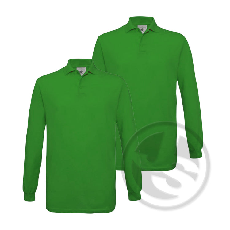 Poloshirt Lange Mouw 2-Pack - Groen