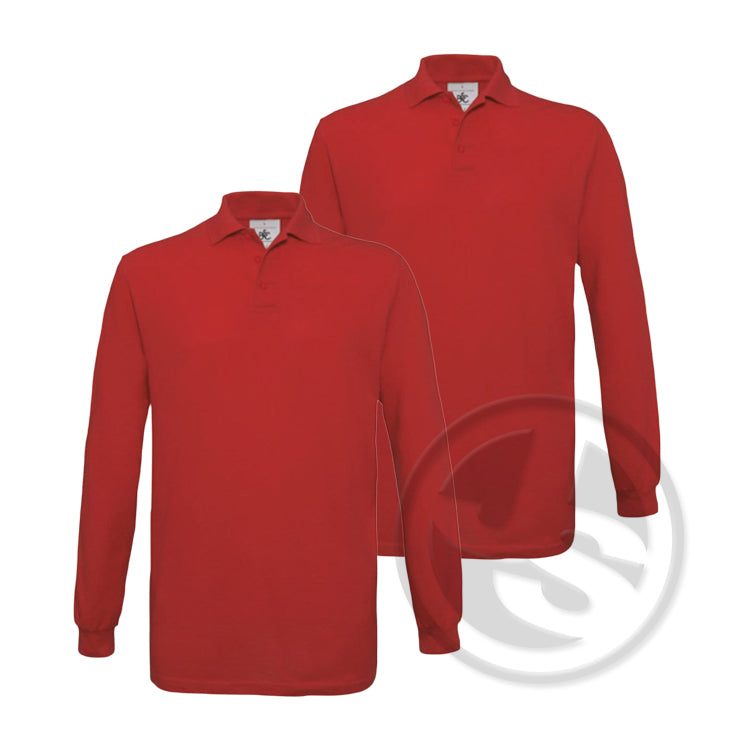 Poloshirt Lange Mouw 2-Pack - Rood