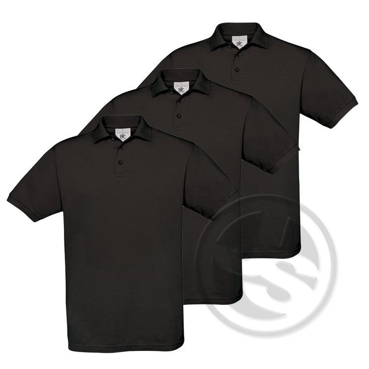 Poloshirt 3-Pack - Zwart